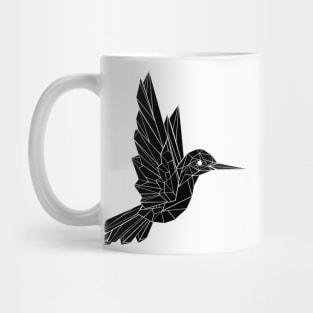 Black Polygonal Hummingbird Mug